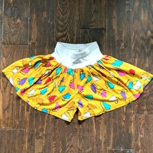Club KO Loose Flowy Mustard Trees Shorts M